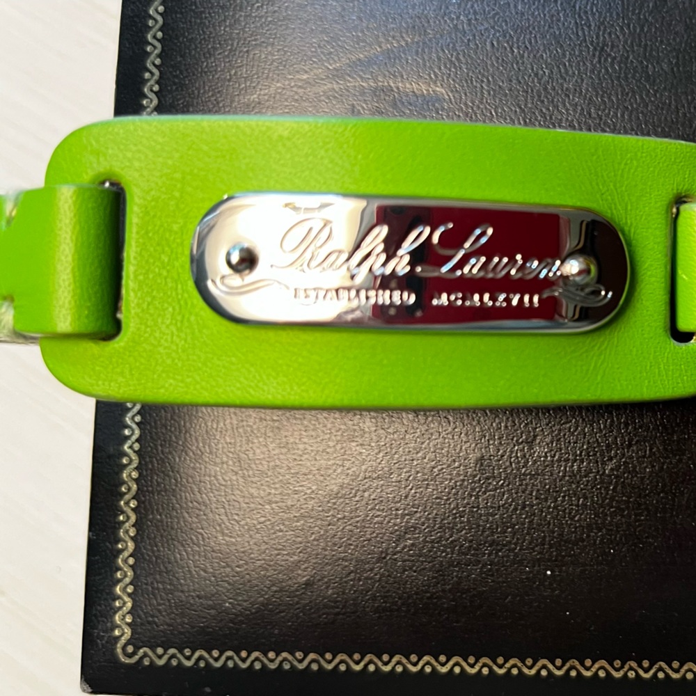 Ralph Lauren wrap leather bracelet. Engraved with Authentic Established MCMLXV11